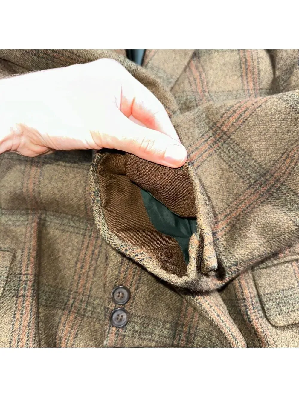 VTG Mens Suit 42 Jacket Sport Coat Rockabilly 80s 70s Wool Stripe Brown Short